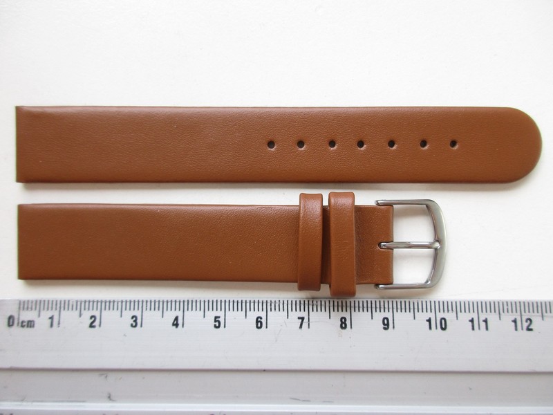 Tawny brown Untapered Unstitched 18 MM leather watch band strap – XL