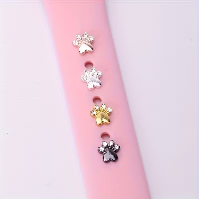 Apple Watch Charms Dog Paw Set of 4, Bling Gold Rose Silver Black, Dog Mom Gift gallery