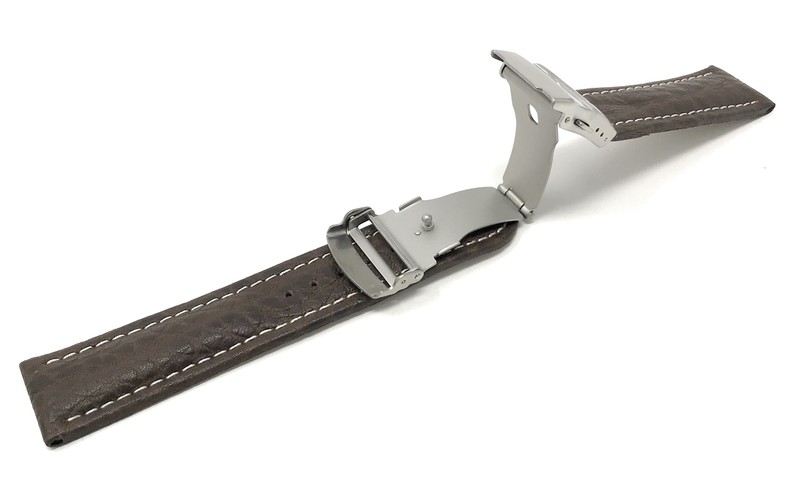 22mm Top Grain Leather Deployment Watch Band for Orient Contemporary gallery
