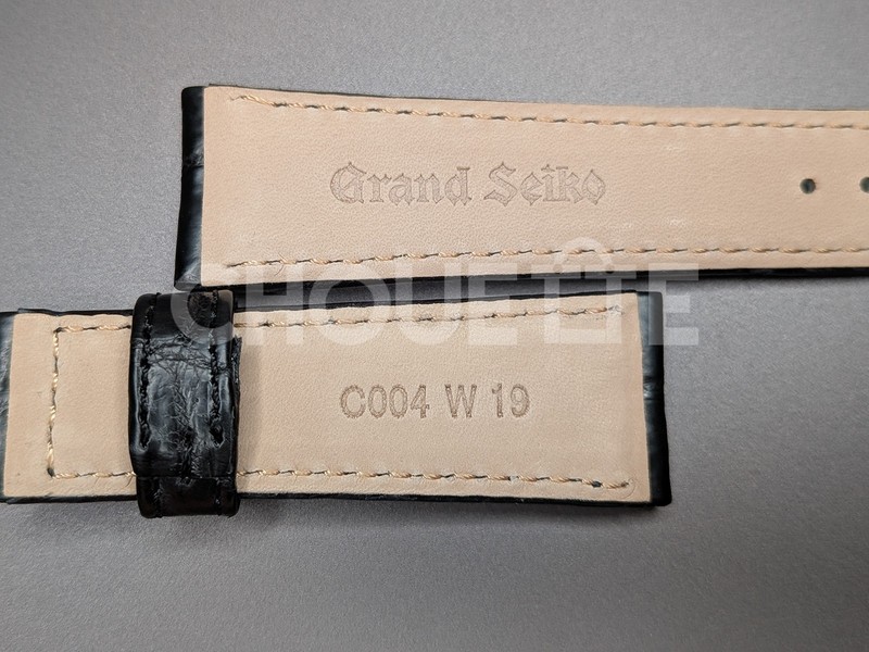 OEM Grand Seiko SBGR087 SBGR287 / 9S65-00B0 19mm Black Crocodile Leather Strap gallery