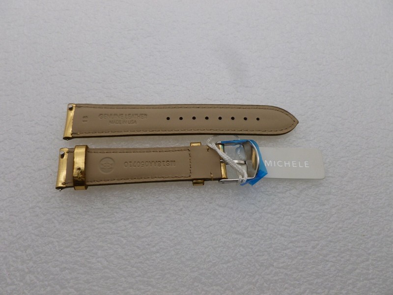 Genuine Michele 18mm Gold Patent Watch Band Strap New gallery