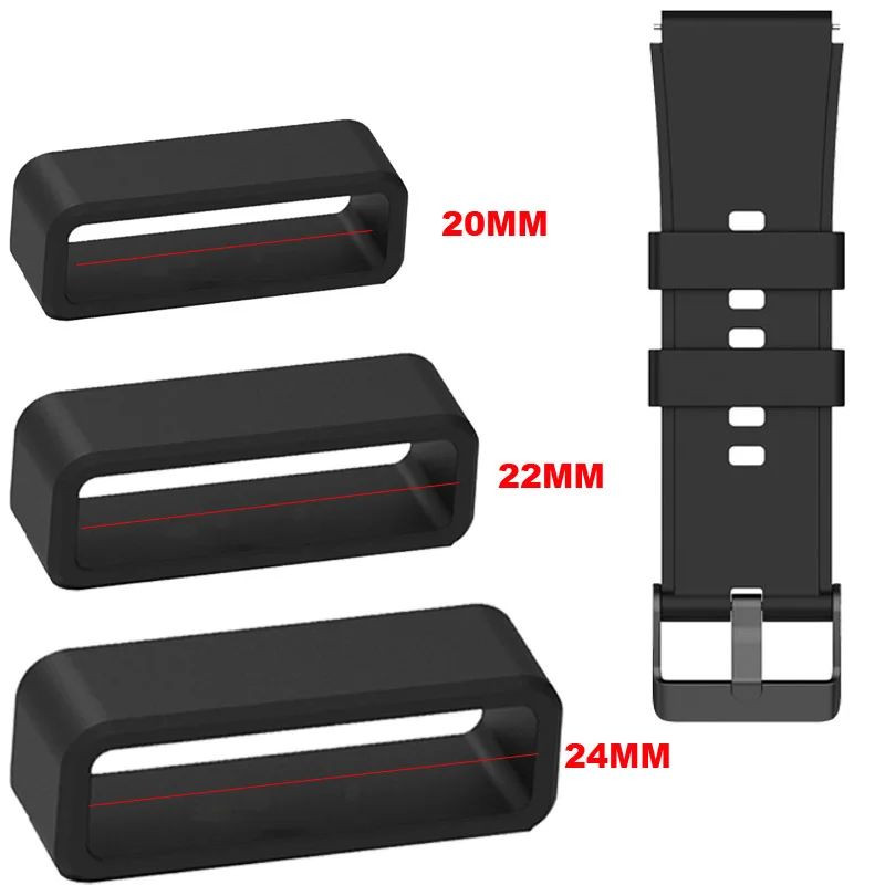 5-Pack Silicone Watch Strap Band Retainer Buckle Hoop Loop Holder Ring Keeper US gallery