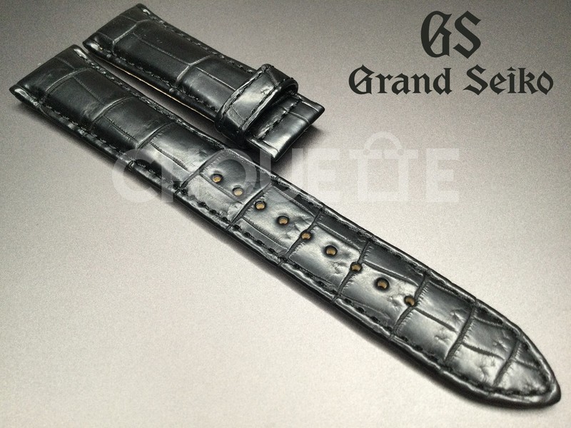 Genuine Grand Seiko SBGR305 9S68-00A0 Limited 20mm Black Crocodile Leather Strap
