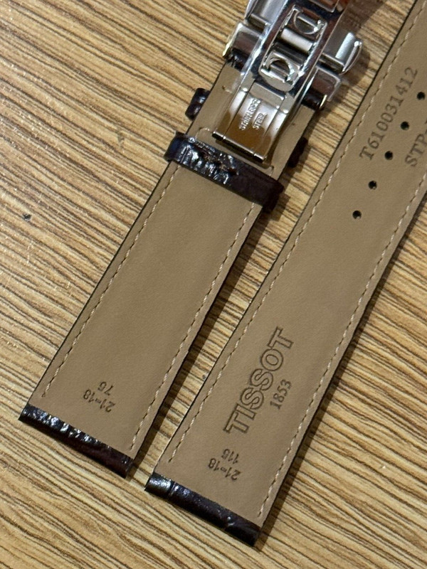 Genuine Tissot T-Classic Carson Brown Leather Strap 21mm 18mm 21/18 T610031412 gallery