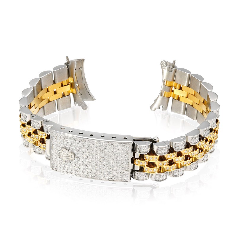 Rolex Datejust 2-Tone Yellow 4.5CTW Natural Diamond Jubilee 36mm Watch Band