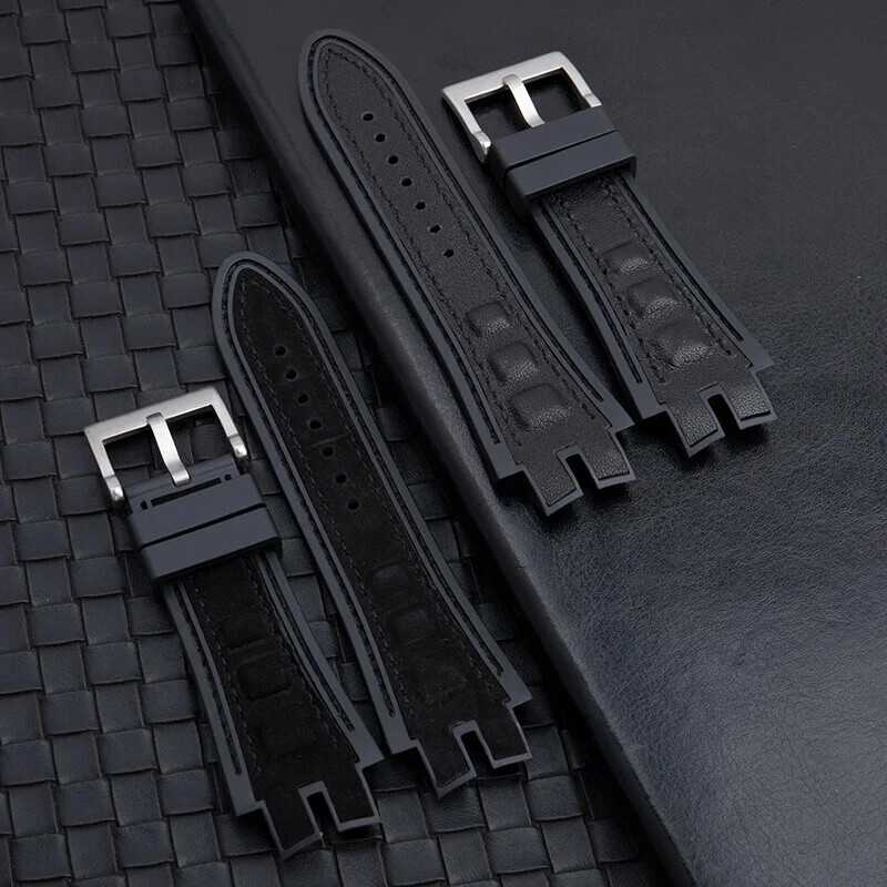 For Roger Dubuis Excalibur 28mm Soft Nylon Leather Rubber Watch Band Strap gallery