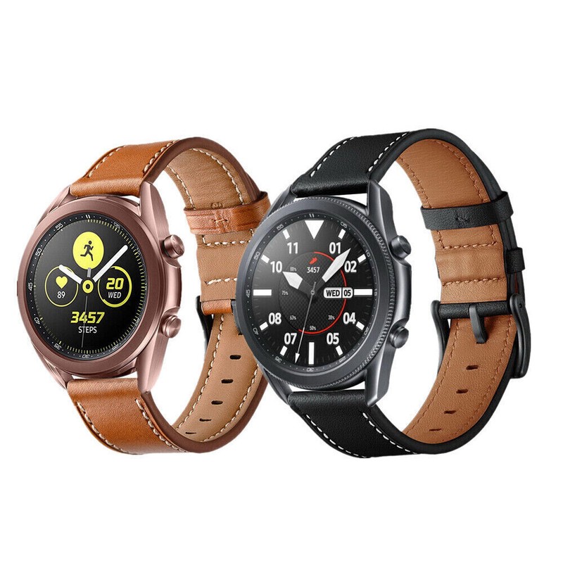 20mm 22mm Genuine Classic Leather Watch Band Strap Bracelet