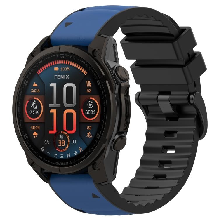 2Color Silicone & Leather Watch Band For Garmin Instinct 2 Solar Approach & More