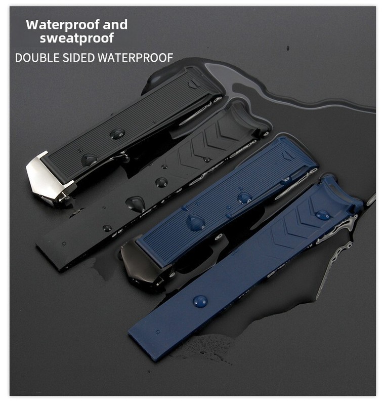 Rubber Silicone Watch Band 22mm for Tag Heuer Aquaracer 300F1 43/41mm Collection gallery