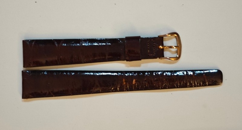 Rare & Fine Vintage ELGIN 18mm 11/16 L Dark Brown Alligator Strap For Gold 18×13