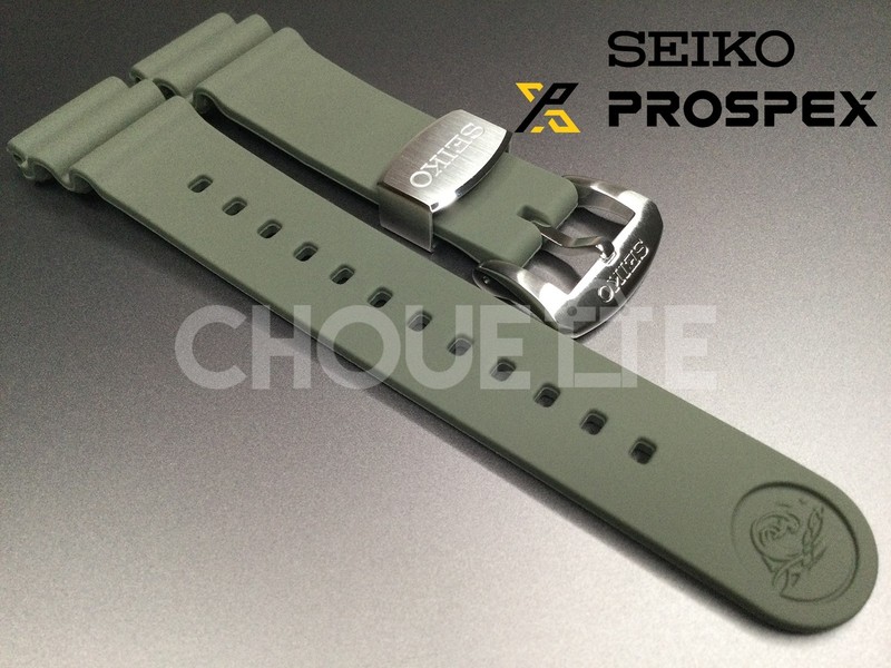 OEM Seiko SRPE05, SBDDY051 22mm Green Silicone Rubber Watch Strap – R02F019J0 –