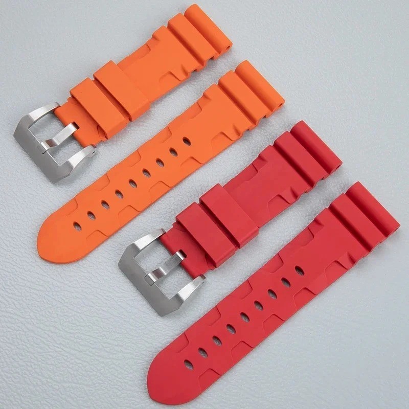24mm 26mm FKM Rubber Watch Strap Band Replacement For Panerai Submersible PAM gallery