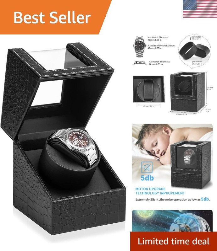 Automatic Single Watch Winder with Japanese Quiet Motor，AC Adapter or Battery...