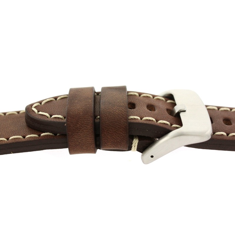 Watch Band Fits Panerai Thick Leather Brown Heavy Buckle Mens 22mm 24mm 26mm gallery