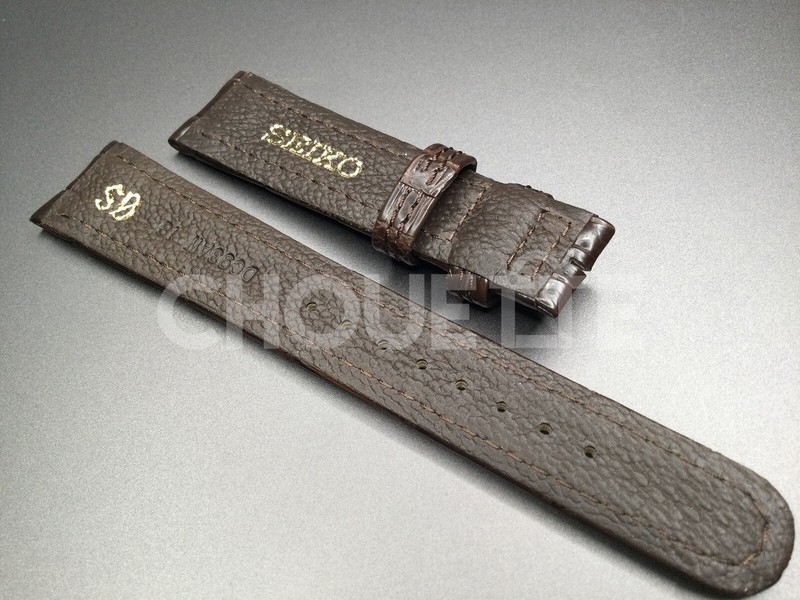 Genuine Grand Seiko SBGX009 / 9F61-0A10 18mm Brown Crocodile Leather Band Strap gallery