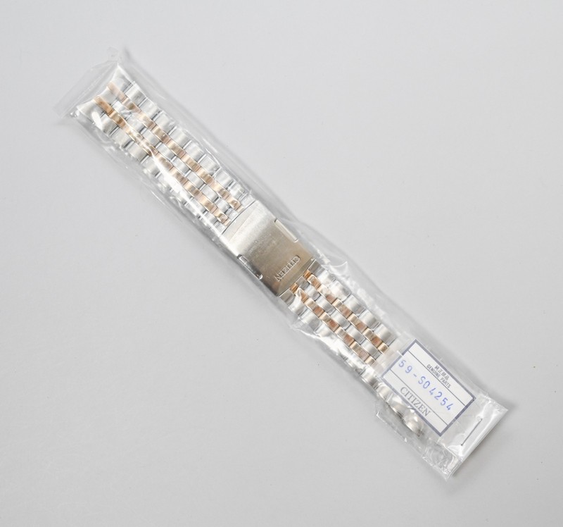 NOS Citizen Men’s Two Tone Rose SS 23mm Bracelet Band 59-S04254 Eco Drive Watch!