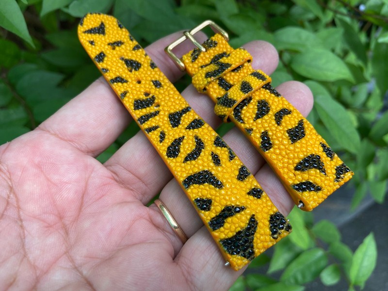 Multi Color Stingray Leather Watch Strap Band, Size 16 18mm 20mm 22mm 24mm 26mm.
