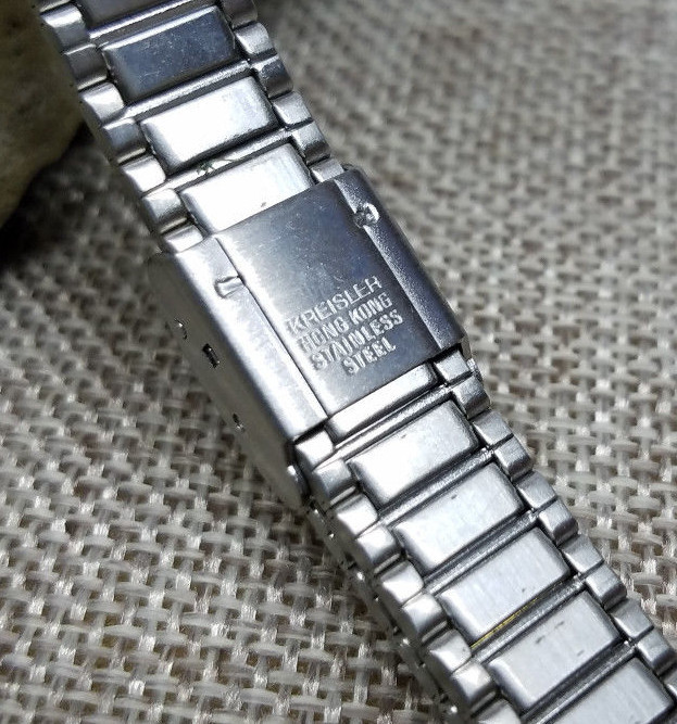 11 12 13 14mm VINTAGE KREISLER LADY STAINLES STEEL SLIDING HOOK CLASP WATCH BAND gallery