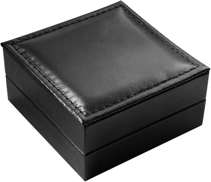 Luxury Black Pocket Watch Box PU Leather Single Gift Box Display Storage Case