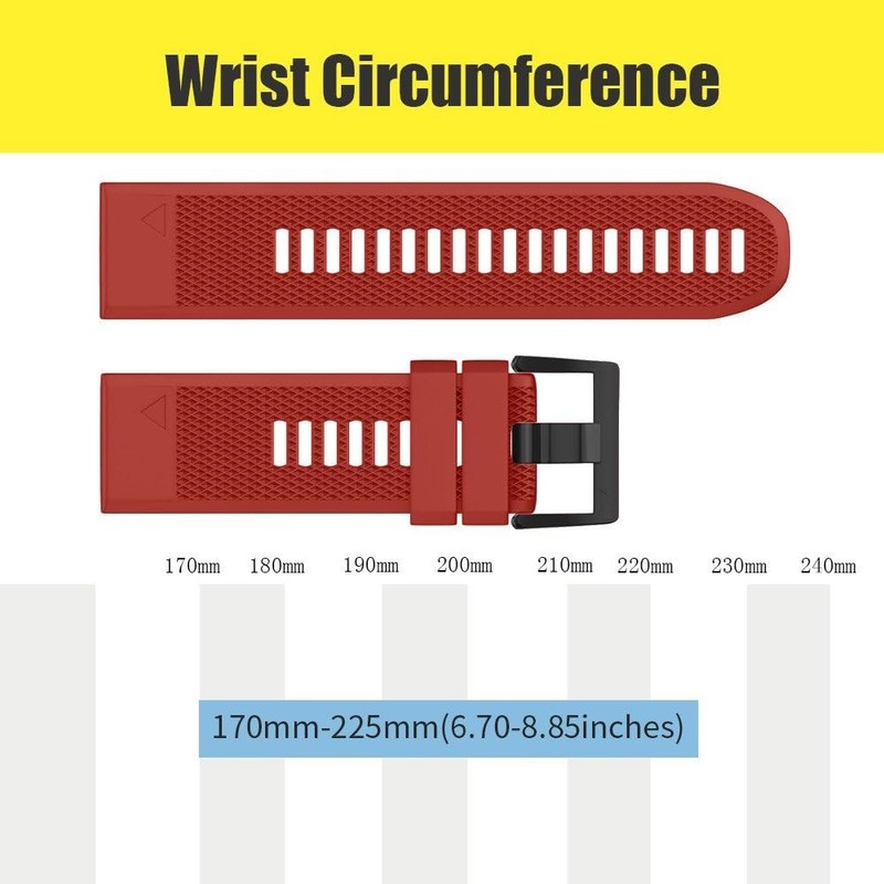 26/20/22mm Silicone Band for Garmin Watch Fenix 8 6 6X 7X 7 Pro 5 5X 5S QuickFit gallery