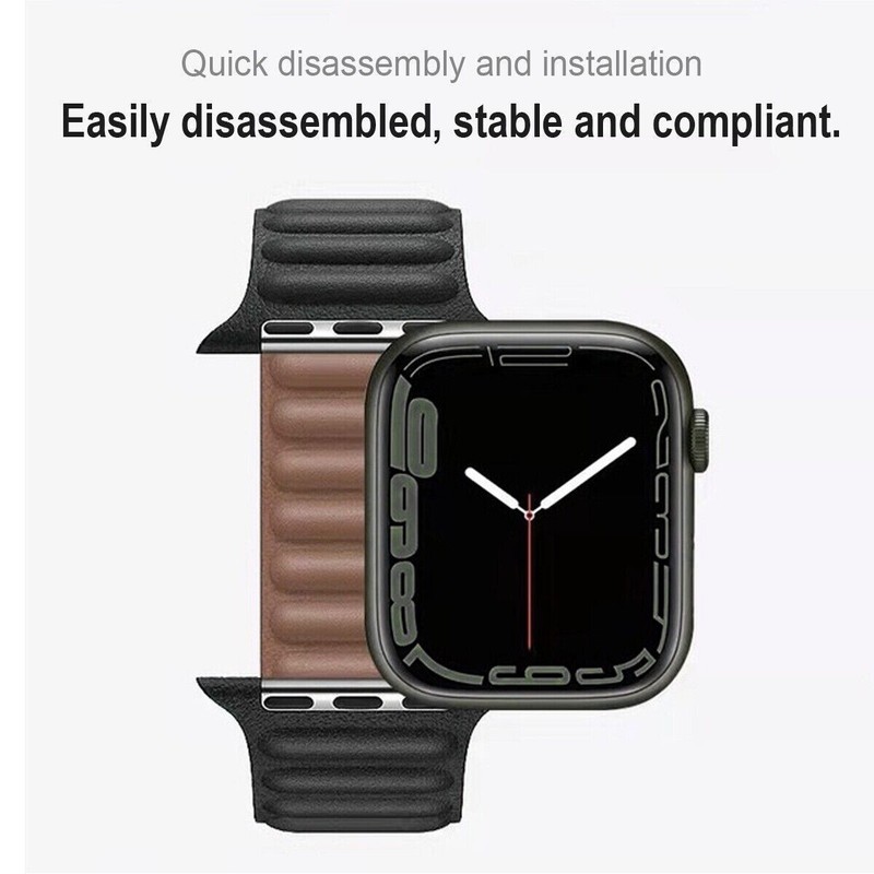 For Apple Watch Ultra SE Series 11-1 38-49MM Leather Link Magnetic Classic Band gallery