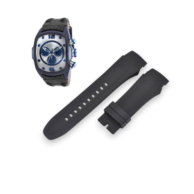 Lupah 15105 26mm Black Rubber Watch Strap For Invicta