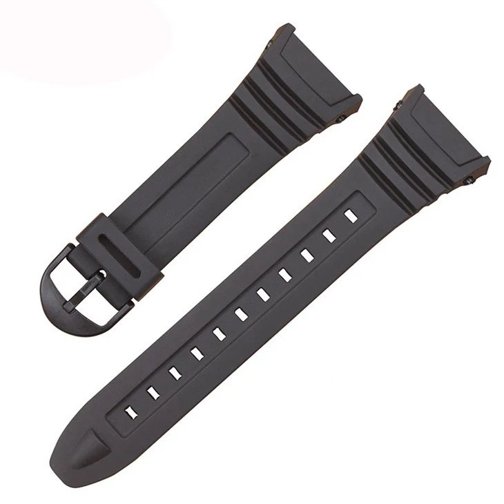 18mm Silicone/Rubber Watch Straps For Casio W-96H-1A 2A 9A (3239) Waterproof New
