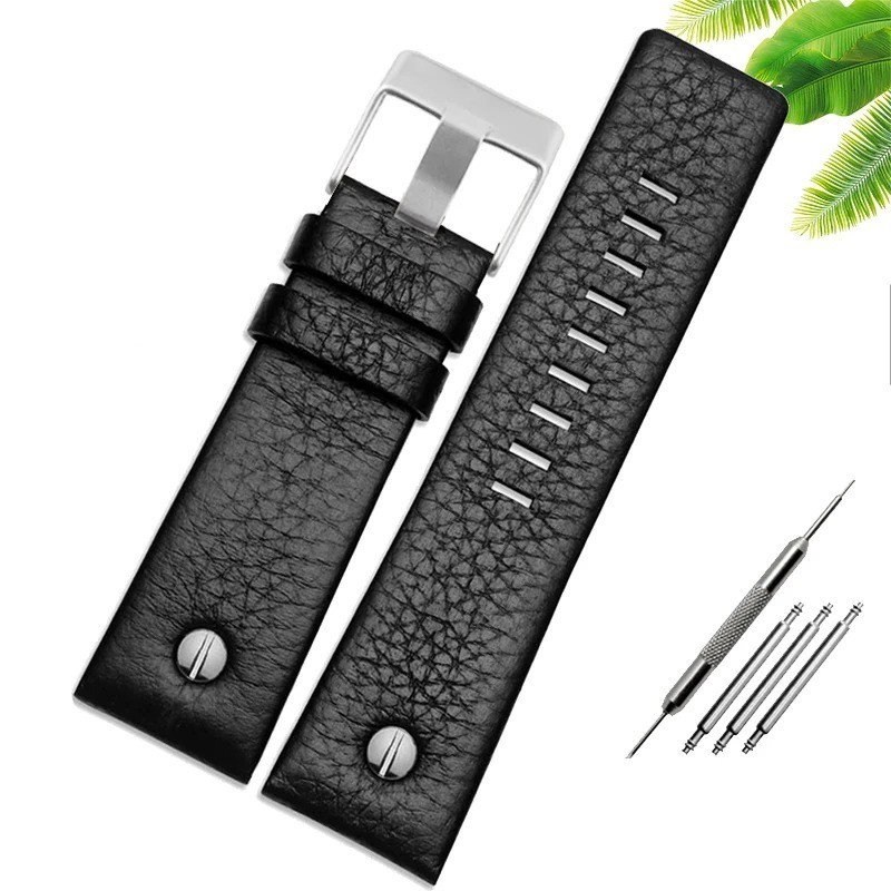 Diesel Watch Band Genuine Leather Strap Rivet Bracelet Men 24mm 26mm 28mm 30mm 3