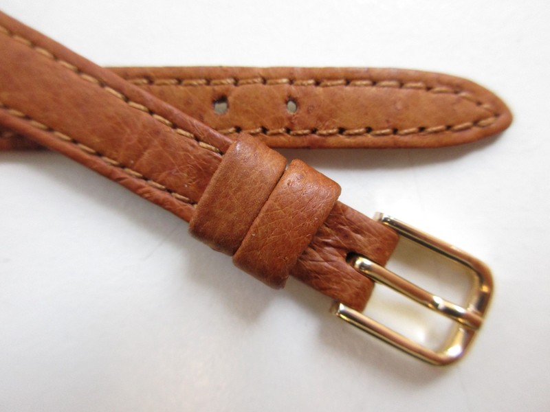 Tawny brown 10 MM pig skin 1980’s leather watch band strap