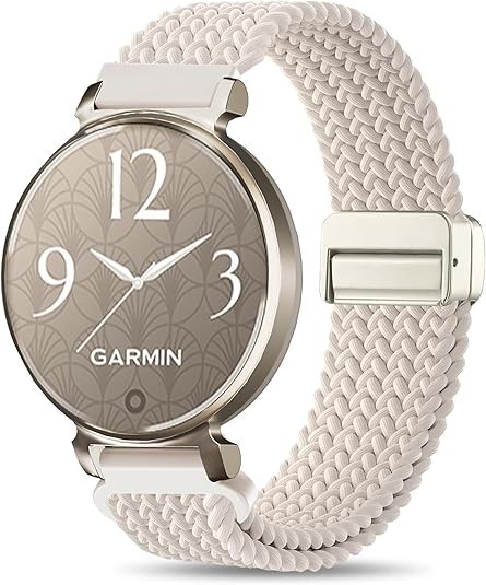 Lzwldan Leather Watch Bands Compatible with Garmin Lily 2, 14mm Soft Genuine