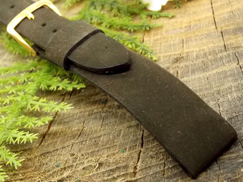 Wyler Vintage Watch Band Brown Suede w Gold Tone Buckle 17.5mm Men’s NOS