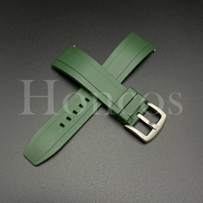 22 MM D/Green Rubber Silicone Watch Band Strap Quick Released Fits For Citizen
