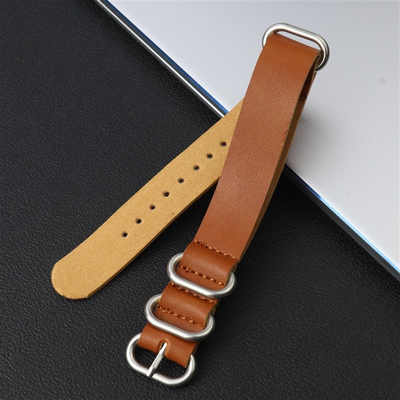 High Quality Retro Leather Watch Straps 18 20 22mm Mens One Piece Band Universal gallery