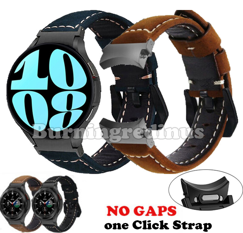 Leather Watch Band One Click Strap For Samsung Galaxy Watch 4 5 6 7 40/44/47mm