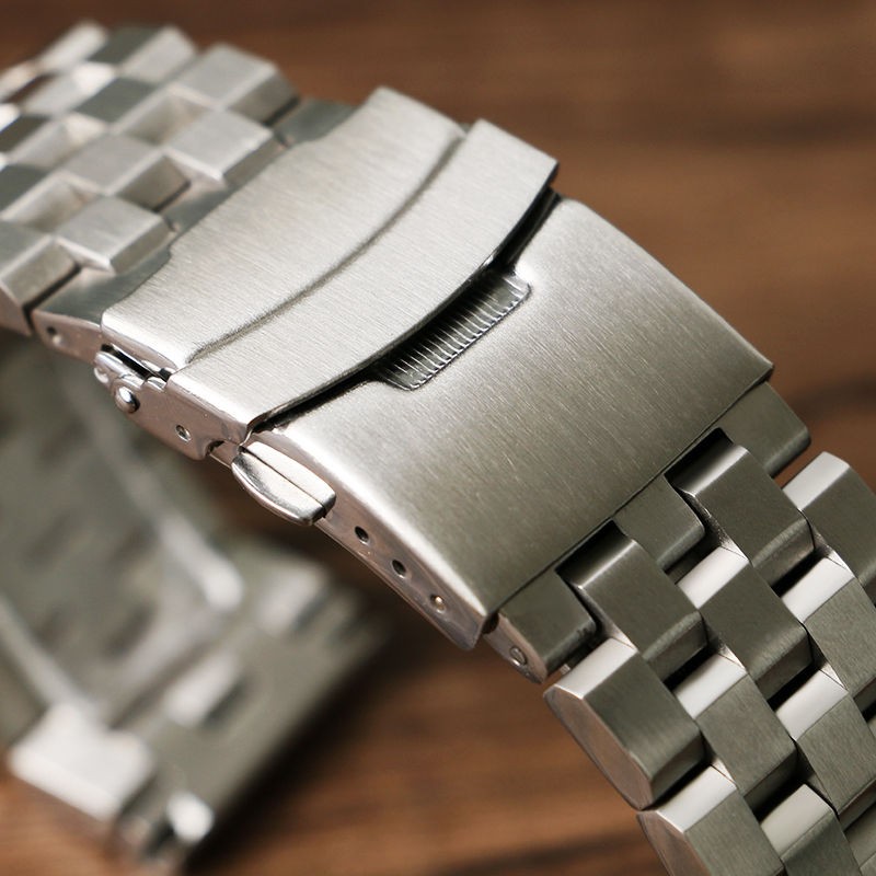 Silver 20mm Width Watch Band Strap Bracelet Link Solid Watchband Replacement ss gallery