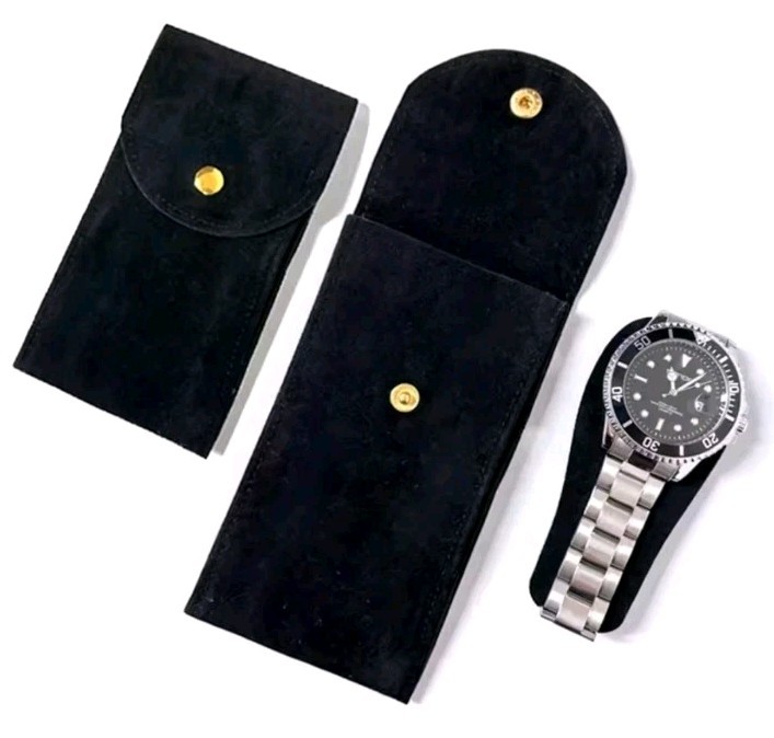 Practical Flannelette Fabric Watch Bag Durable Travel Velvet Pouch Case