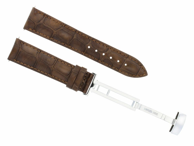 20MM LEATHER WATCH BAND STRAP FOR ROLEX DATE DATEJUST DEPLOYMENT CLASP L/BROWN