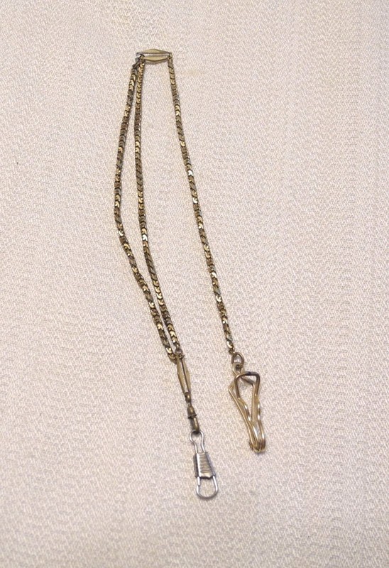 VINTAGE SWANK GOLD FILLED GF POCKET WATCH HOLDER CHAIN FOB CLASP
