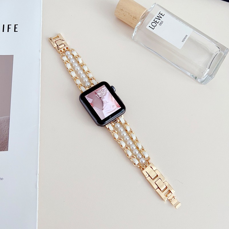 Elegant Pearl Bracelet Loop Watch Band for Apple watch 42/44/45/49mm 38/40/41mm