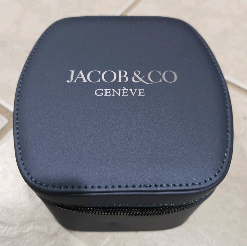 Jacob & Co. Genève Luxury Watch Travel Box – Navy Blue Leather Single Case NEW