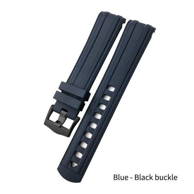 19 20 21mm Fluorous Silicone Rubber Watchband Strap for Omega Seamaster 300