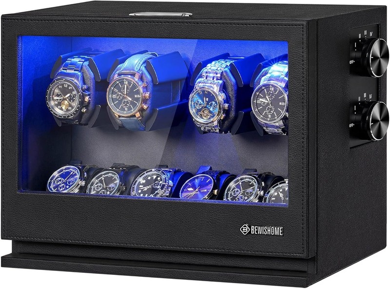 Watch Winders for Automatic Watches, 4 Watch Winder and 6 Watch Display Case wit
