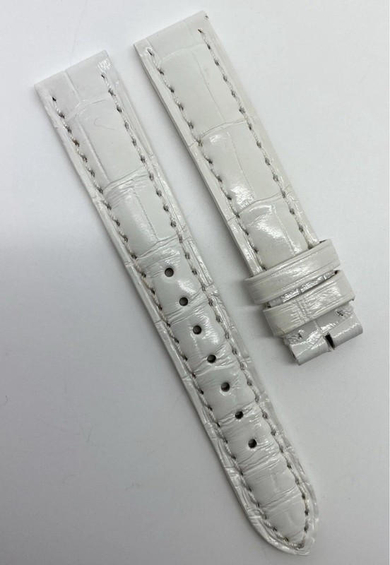 Zenith OEM 15mm x 14mm Hand Made White Alligator Watch Strap / Band 15-664