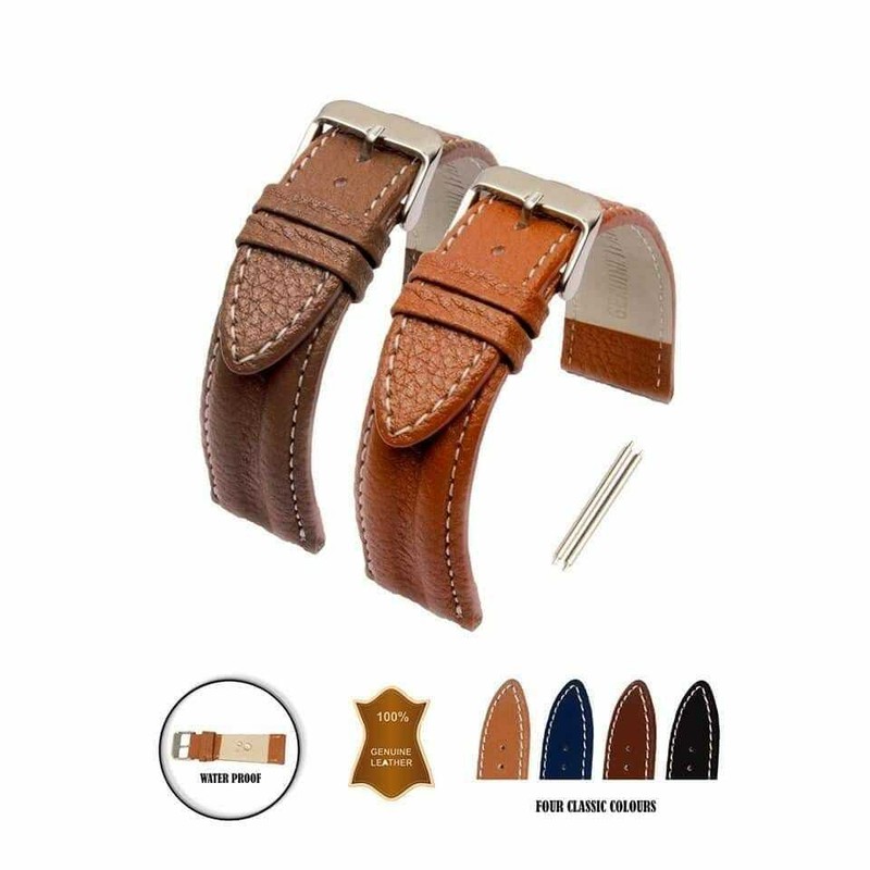 0 Real LEATHER HANDMADE WATCH STRAP BAND BLACK BROWN TAN 18-20-22-24MM