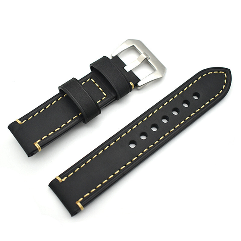Watch Bands Cowhide Genuine Leather Wristwatch Straps Watch Parts Brown 20-24mm