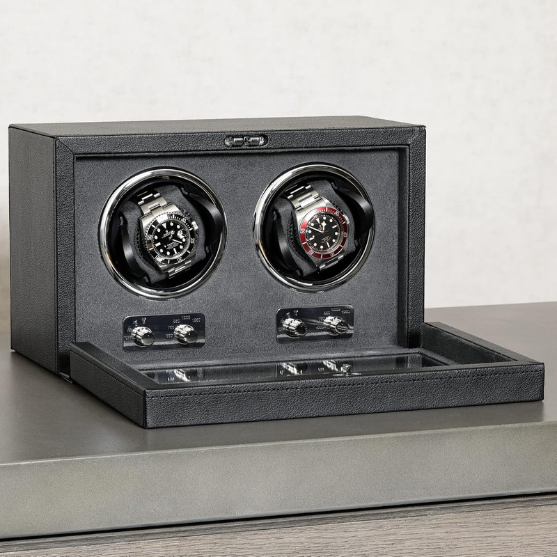 Double Watch Winder for Automatic Watches with Quiet Motor with Multiple Speeds gallery