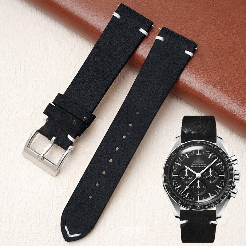 quality suede genuine leather watch strap Soft comfortable wristband 20mm 22mm