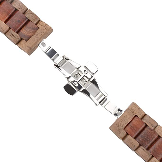 Wooden Apple Watch Band (Walnut + Sandal--42/44/45mm) for Series 7,6,5,4,3,2,1 gallery