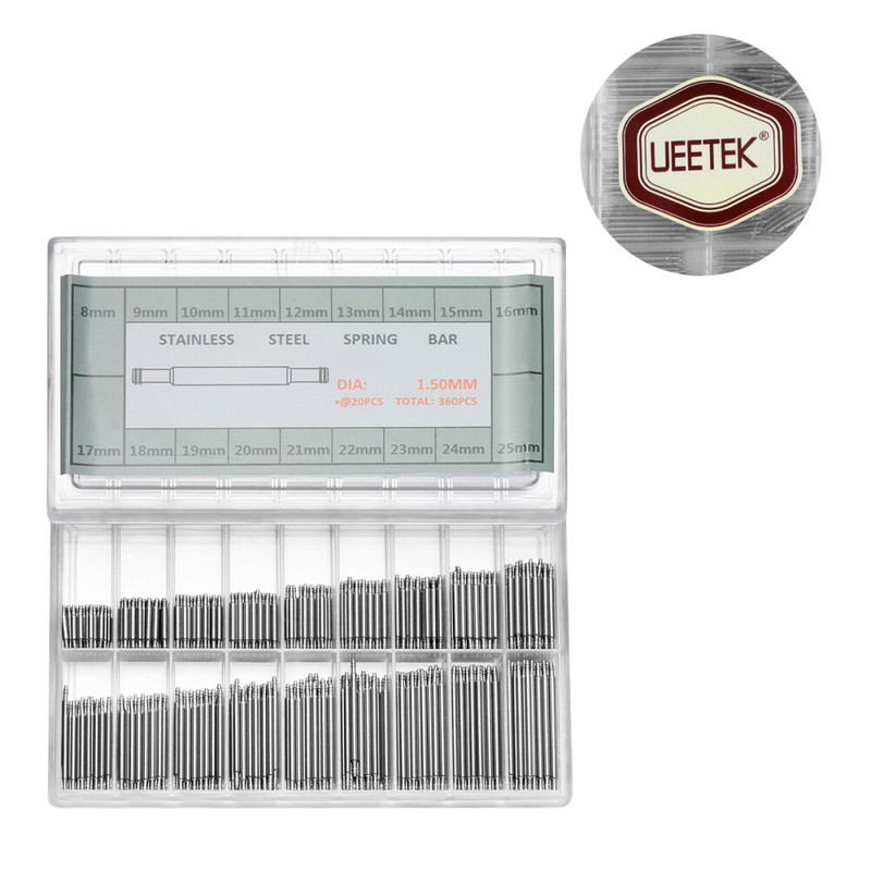 UEETEK 360pcs Stainless Steel Watch Band Strap Link Pin Spring Bars in 18 gallery