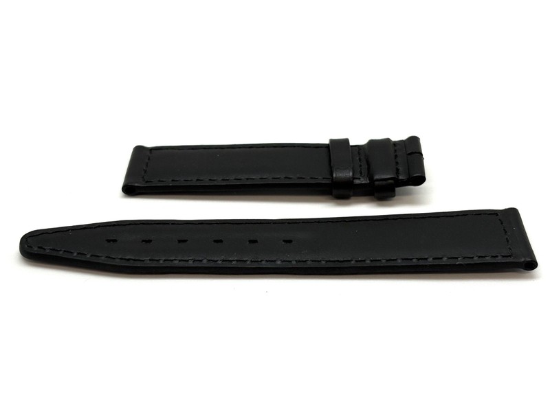 TO FIT TAG HEUER Watch Strap Leather Matte Black 19mm x 18mm NEW No Buckle gallery